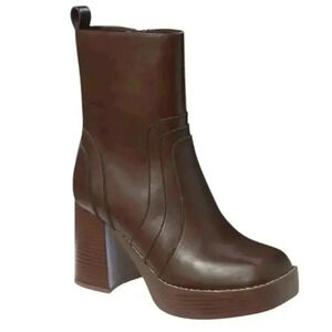 Ophelia Roe Women's Laney Ankle Boots Chocolate Zip Up Size 7.5
